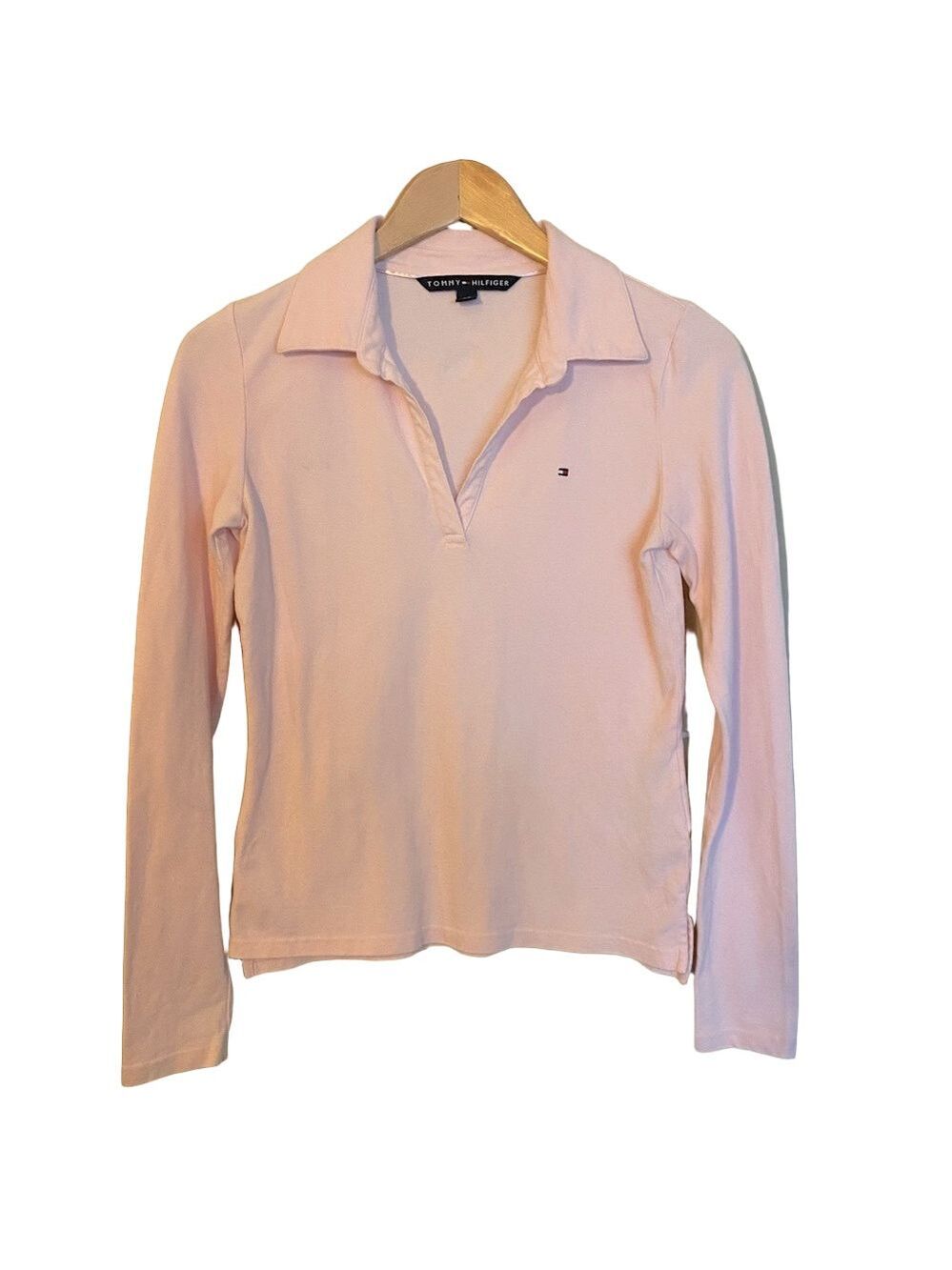 180. Tommy Hilfiger Light Pink Long Sleeve Polo Top.